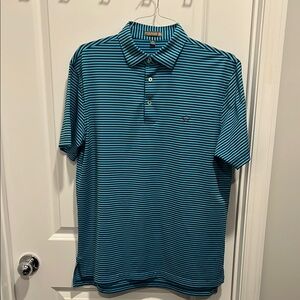 Men's Blue Striped Polo Shirt Peter Miller size medium